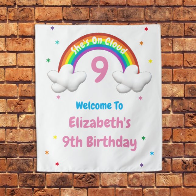 On Cloud 9! Rainbow Birthday Wandteppich (Von Creator hochgeladen)