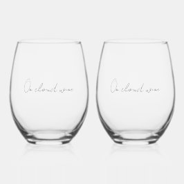 'On Cloud Wine' Stylische, spielerische, lustige B Weinglas Ohne Stiel