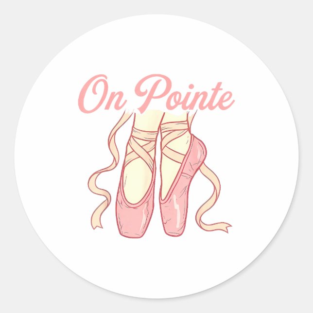 On Inte Ballet Funny Ballerina Pun Dance  Runder Aufkleber (Vorderseite)