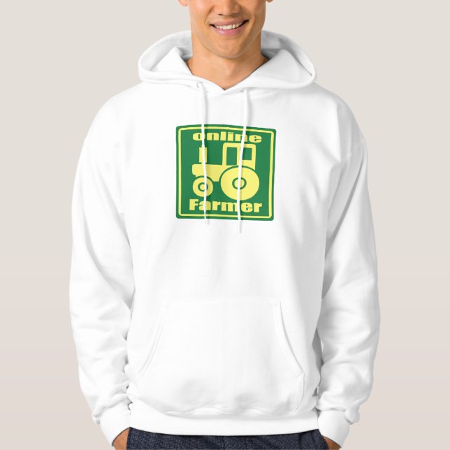 on-line-Bauer des grünen Traktors Hoodie (Vorderseite)