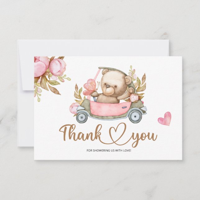 On peut attendre baby shower carte de remerciement (Devant)