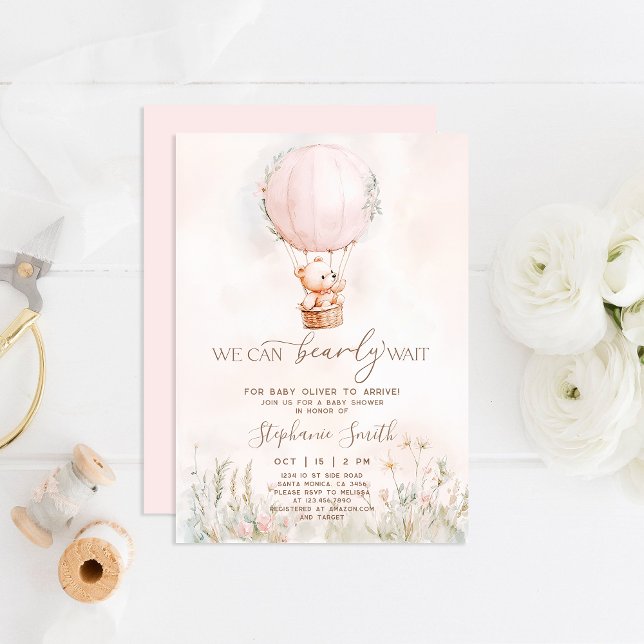 On peut attendre Baby shower Girl Invitation (Créateur téléchargé)