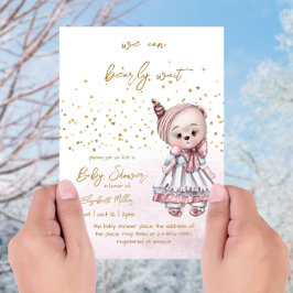 On Peut Attendre Bébé Fille Douche Invitation