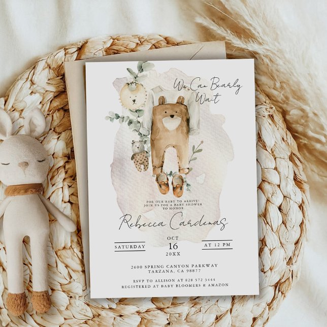 On Peut Attendre | Boho Baby shower Invitation (Créateur téléchargé)