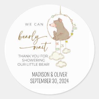 On Peut Attendre Des Stickers Merci Baby shower