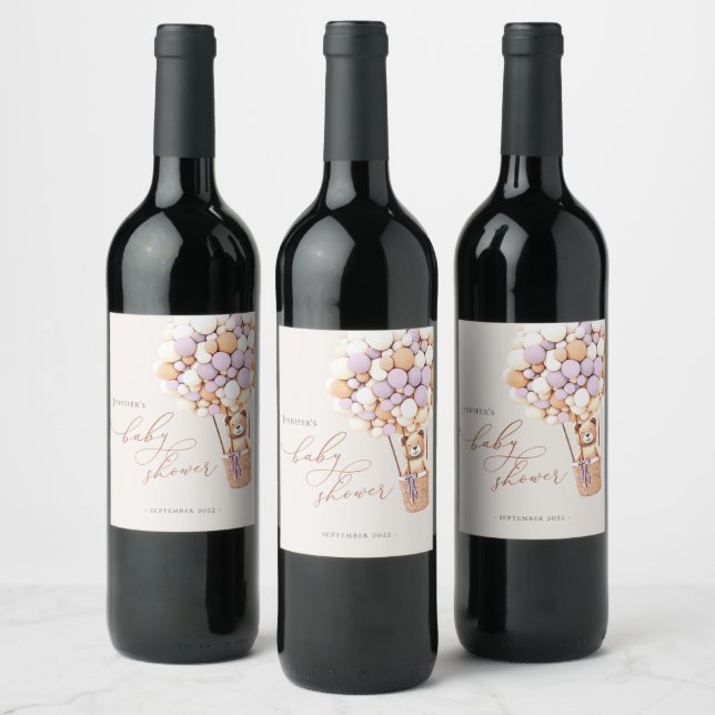 On Peut Attendre ! Étiquette à vin baby shower (Bouteilles)