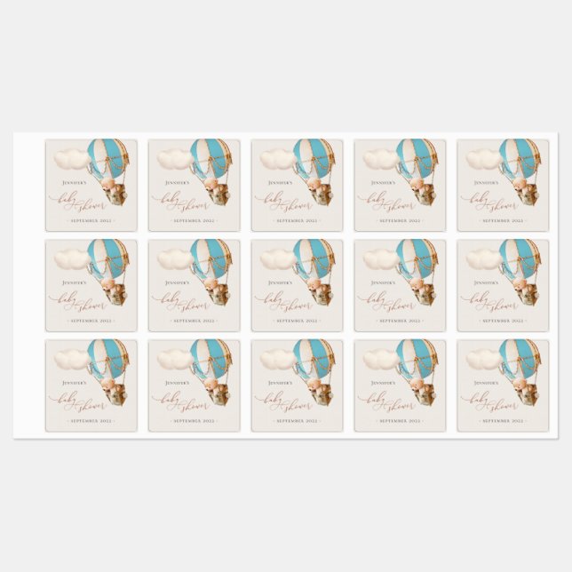 On Peut Attendre ! Étiquette baby shower (Feuille)