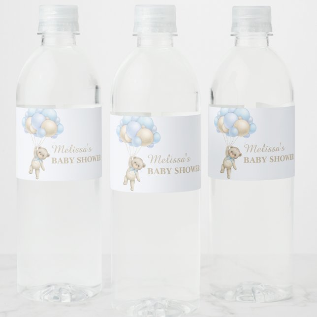 On peut attendre le bleu ballon étiquette bouteill (Créateur téléchargé)