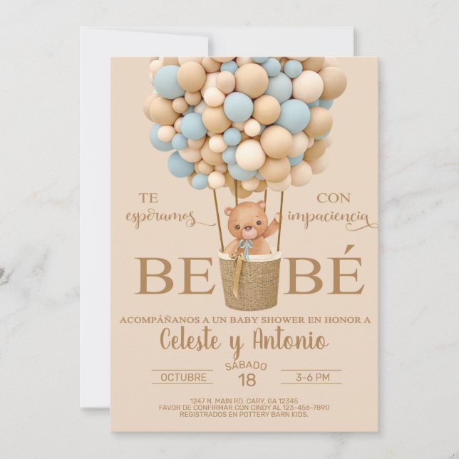 On peut attendre mon garçon baby shower invitation (Devant)