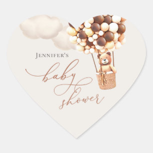 On Peut Attendre ! Sticker cardiaque baby shower
