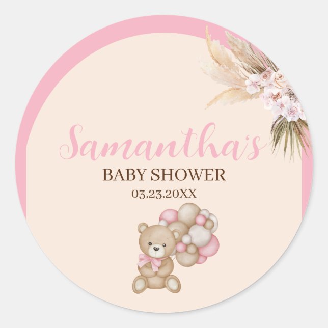On peut attendre une fille Baby shower Sticker (Devant)
