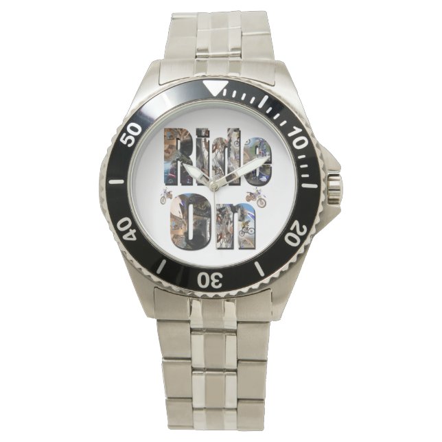 On-Ride-Logo, Motorrad-Bild-Logo, Mans Armbanduhr (Vorderseite)