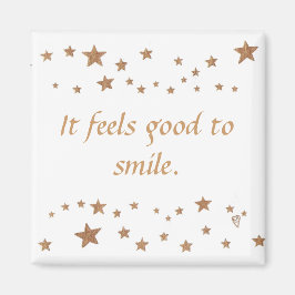 On se sent bien de sourire aux étoiles d'or magnet