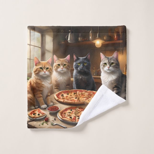 On Sert De La Pizza Dit Les Chats, (Gant de toilette)