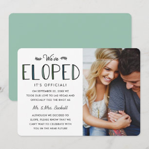 On s'est élopés Elopement Mariage Faire-part
