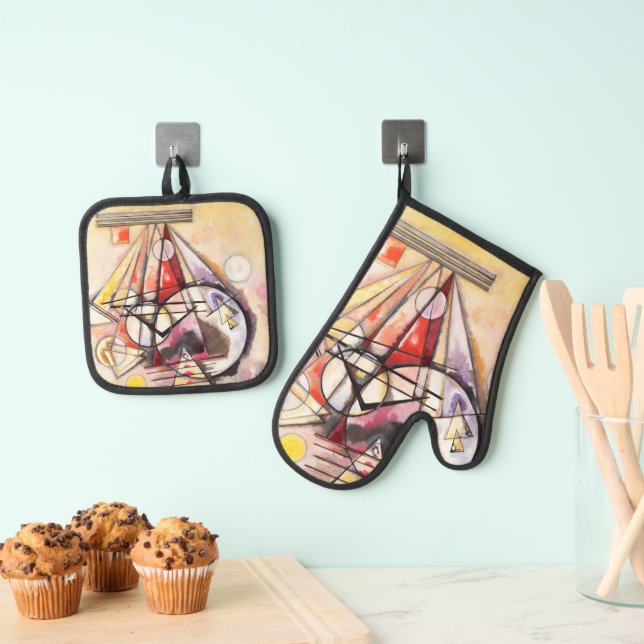 On the Points by Wassily Kandinsky Ofenhandschuh & Topflappen-Set (Insitu (Hängend))