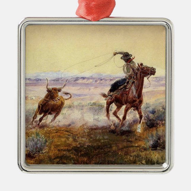 "On the Pond" von Charles M Russell Ornament Aus Metall (Vorne)
