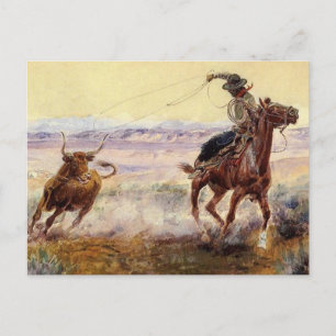 "On the Pond" von Charles M Russell Postkarte