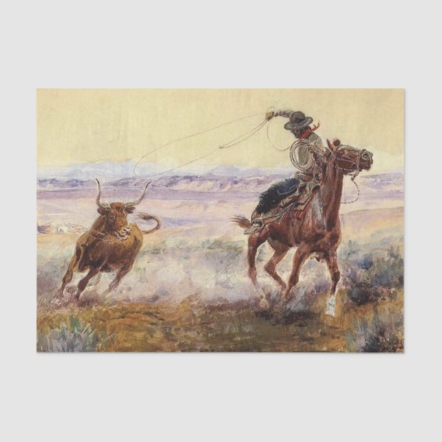 "On the Pond" von Charles M Russell Seidenpapier (Vorderseite)