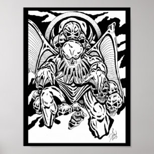 "ON THE THRONE OF SKULLS" Art Printing RICHARD DEA Poster