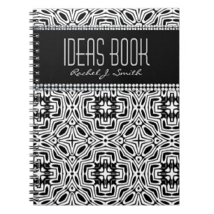 Onali: Tribal Schwarz-weiß Pattern Custom Notebook Notizblock