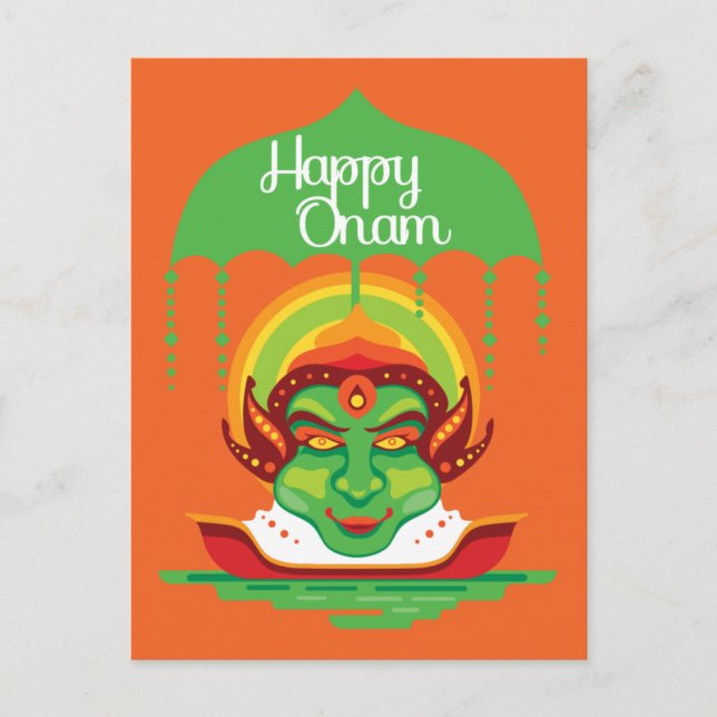 Onam Kathakali Face Einladungspostkarte (Vorderseite)