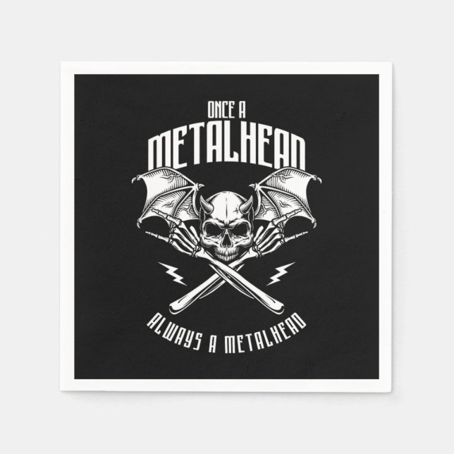 Once A Metalhead Always A Metalhead Devil Gift Serviette (Vorderseite)