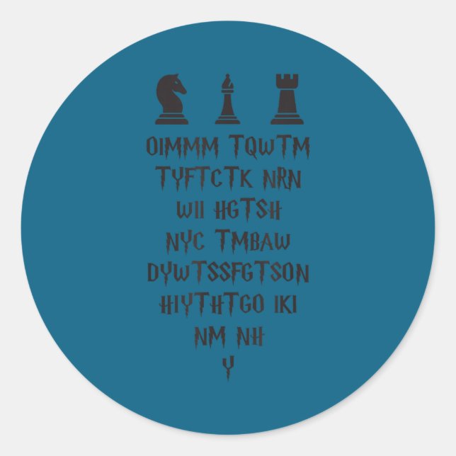 Once I Make My Move Acronym Wizard Chess Funny Des Runder Aufkleber (Vorderseite)