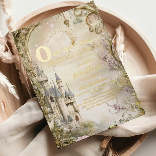 Once Upon a Time Princess Castle Baby Shower Folieneinladung (Von Creator hochgeladen)