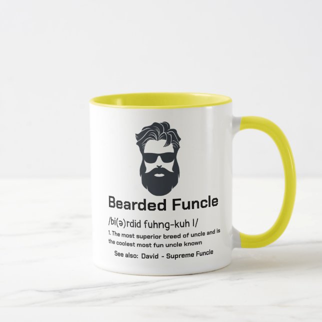 Oncle Definition Funny Bartded Funcell Tasse (Rechts)