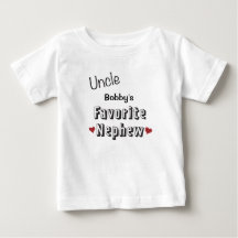 Oncle Favorite Nephew Baby T-Shirt personnalisé