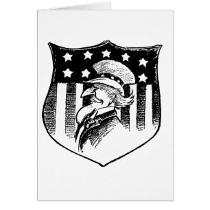 Oncle patriotique vintage Sam et drapeau américain