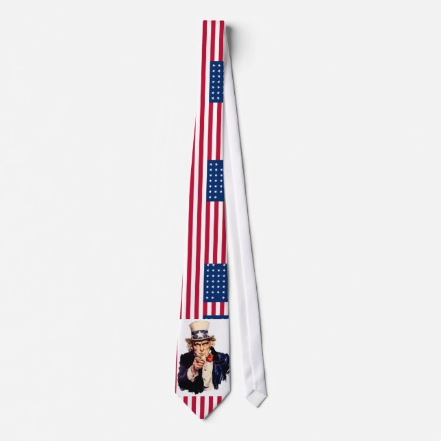 Oncle Sam - cravate de drapeau des Etats-Unis (Devant)