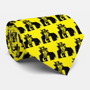 Oncle Sam Pop Art Cravate Jaune Gras