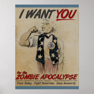 Oncle Sam veut vous pour Poster Zombie Apocalypse