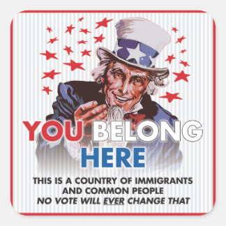 Oncle Sam 'You Belong Here' Sticker Carré