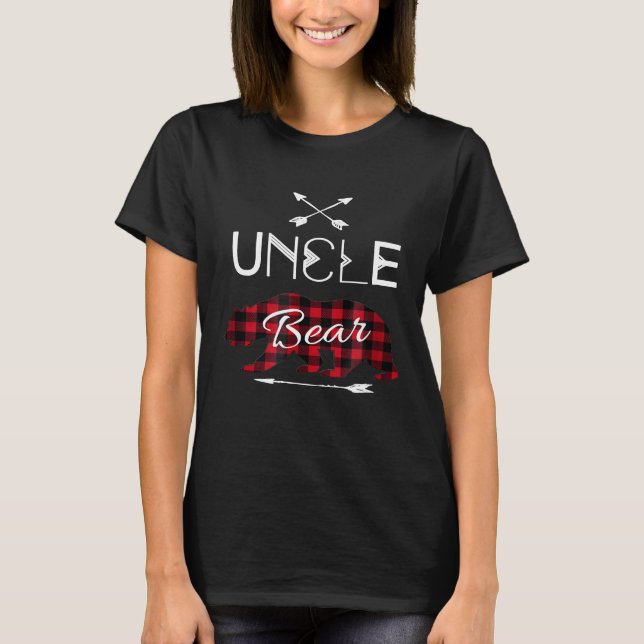Oncle Shirt Buffalo Kariert Family Camping Bären T (Vorderseite)