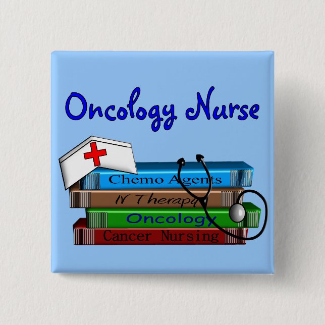 Oncolgoy Krankenschwester-"Buch-" Entwurf Button (Vorderseite)