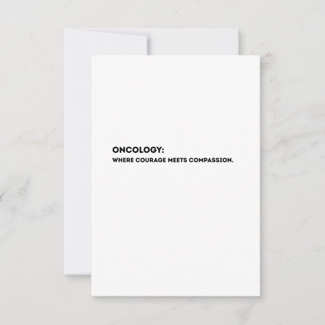Oncology Definition Card – Thank You Oncologist  Dankeskarte (Vorderseite)
