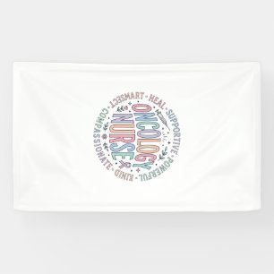 Oncology-Krankenschwester-Kreis-Zitat-Blumen-Shirt Banner