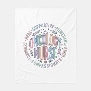 Oncology-Krankenschwester-Kreis-Zitat-Blumen-Shirt Fleecedecke
