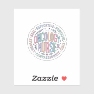 Oncology Nurse Circle Zitat Florales Shirt Design_ Aufkleber