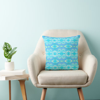 Ondélys – Coussin géométrique Blue Flow