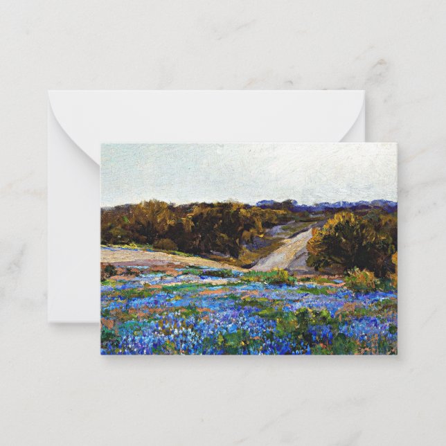 Onderdonk - Bluebonnets am späten Nachmittag Mitteilungskarte (Vorderseite)