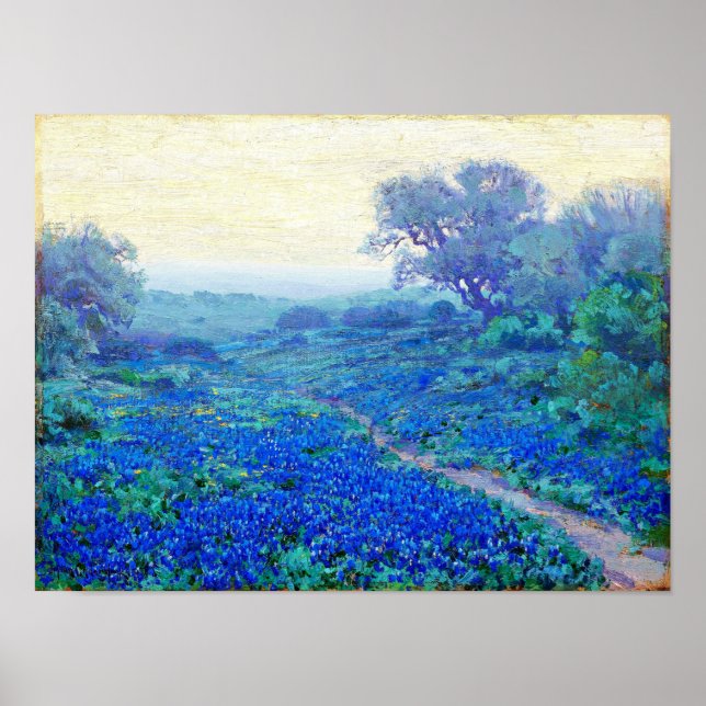 Onderdonk - Bluebonnets bei Sonnenaufgang Poster (Vorne)
