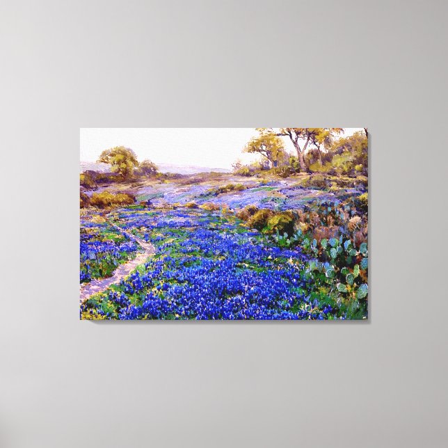 Onderdonk - Bluebonnets bei Twilight Leinwanddruck (Vorderseite)