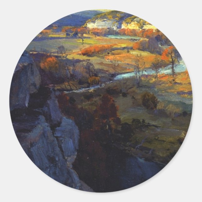 Onderdonk - Bluffs am Fluss Guadalupe Runder Aufkleber (Vorderseite)