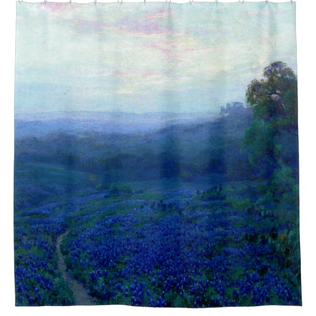 Onderdonk - Weg durch ein Bluebonnets-Feld Duschvorhang (Vorderseite)