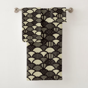 Ondes géométriques japonaises monochromes motif