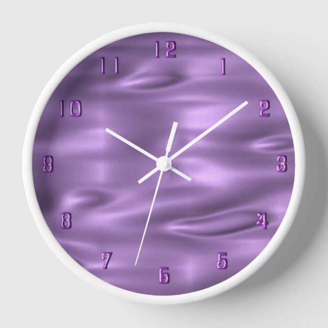 Ondes violettes Nombre pourpre Horloge murale (Recto)